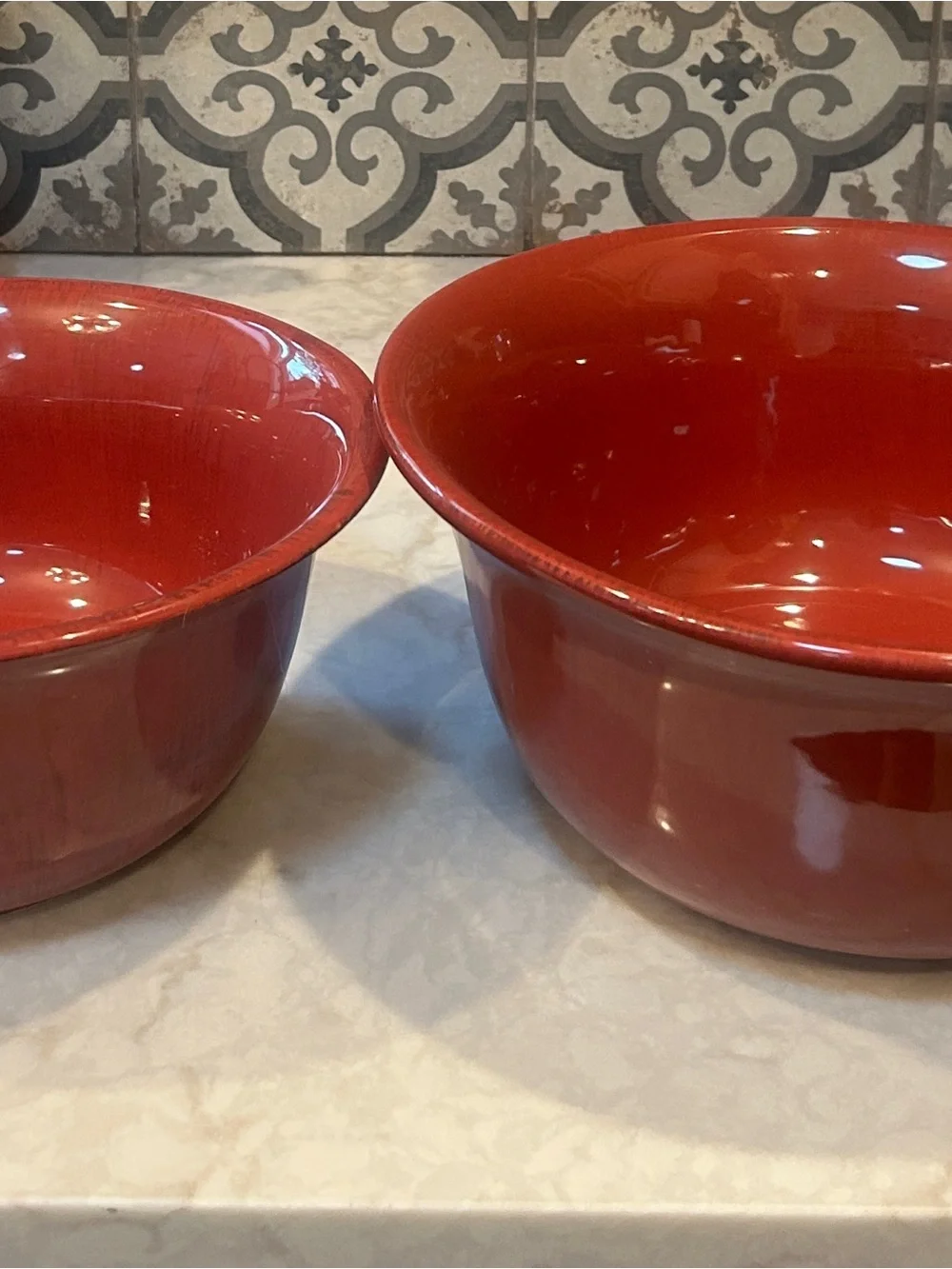 RARE- PIER 1 VTG DISCONTINUED MIXING BOWLS- SET OF 2-EUC